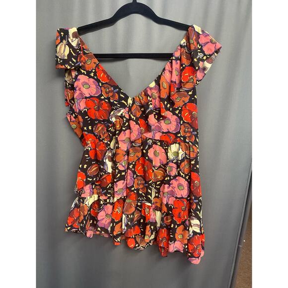 Cinq A Sept Tops NWOT Cinq A Sept Naomi Ruffle Asymmetric Silk small (b43) - Picture 6 of 8